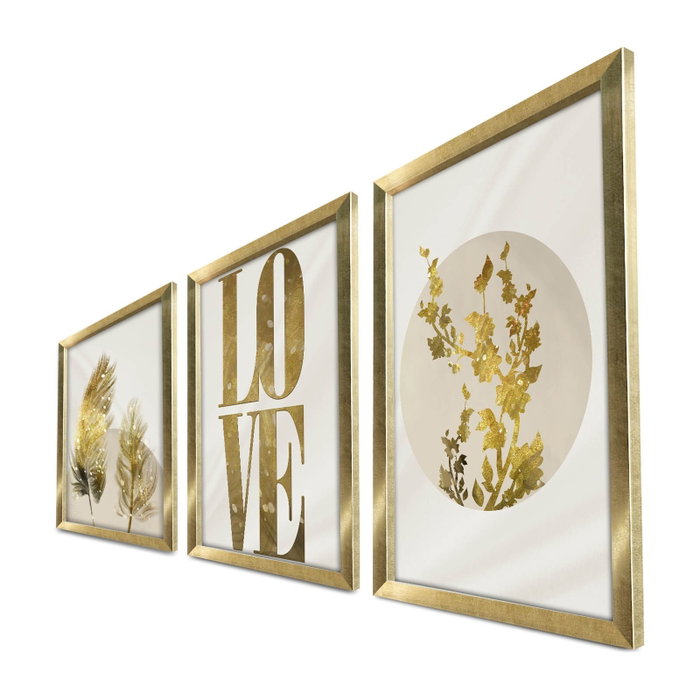 Wallity Conjunto de 3 Cuadros Decorativos Enmarcados en MDF, 38 x 53 cm